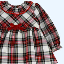 Load image into Gallery viewer, Baby Ferr Baby Girls Velvet Bow Check Dress