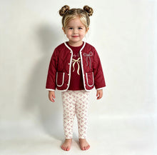 Load image into Gallery viewer, Lily &amp; Jack Girls Burgundy Bow Quilted Jacket 3 Piece Set