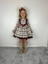 Load image into Gallery viewer, Ceyber Burgundy &amp; Tan Dress