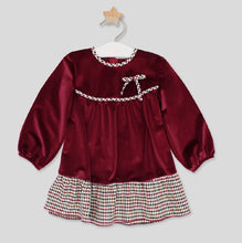 Load image into Gallery viewer, PRE ORDER Rapife Girls Velvet  Check Dress