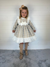 Load image into Gallery viewer, Ceyber Girls Tan Check Dress