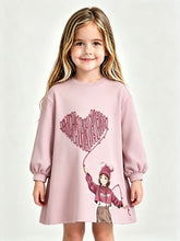 Load image into Gallery viewer, Mayoral Older Girls Mauve Graphic Fleece Dress