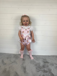 Ceyber Baby Girls Pink Teddy Romper