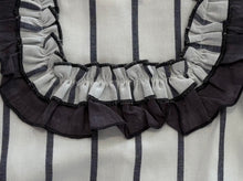 Load image into Gallery viewer, Ceyber Girls White &amp; Grey Stripe Bib Style Romper