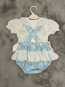 Ceyber Baby Girls Blue Bunny Romper