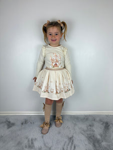 Giorgio Bambini Beige Castle Skirt Set