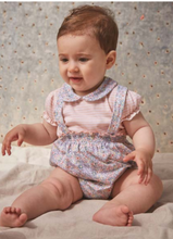 Load image into Gallery viewer, Babidu Baby Girls Floral Peach Romper Set