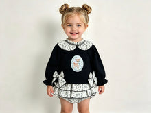 Load image into Gallery viewer, Valentina Mati Navy Floral Deer Skirted Jam Set