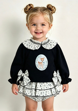 Load image into Gallery viewer, Valentina Mati Navy Floral Deer Skirted Jam Set