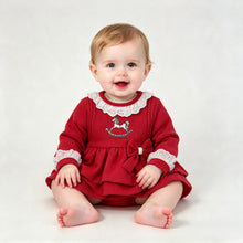 Load image into Gallery viewer, Beau Kid Baby Girls Red Rocking Horse Romper Dress