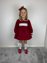 Load image into Gallery viewer, Mabini Girls Burgundy Smock Dress