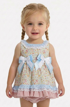 Load image into Gallery viewer, Ceyber Baby Girls Pink and Blue Floral Dress