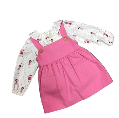 Baby Ferr Older Girls Candy Pink Doll Pinafore