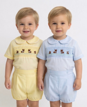 Load image into Gallery viewer, Beau Kid Unisex Bunny Smocked Short Set