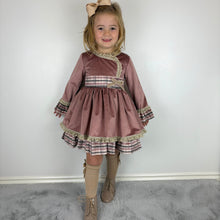 Load image into Gallery viewer, Ceyber Dusky Pink Velvet Side Bow Dress