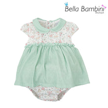 Load image into Gallery viewer, Babidu Baby Girls Floral Mint Set