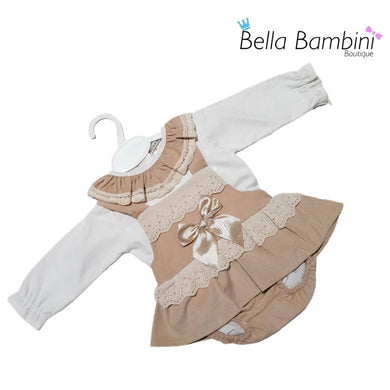 Baby Girls Tan Romper Set