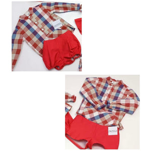 Ceyber Boys Red and Blue Check Set