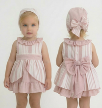 Load image into Gallery viewer, Dbb Collection Baby Girls Blush Stripe Dress