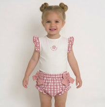 Load image into Gallery viewer, Street Monkey Baby Girls Gingham Flower Jam Set