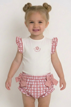 Load image into Gallery viewer, Street Monkey Baby Girls Gingham Flower Jam Set