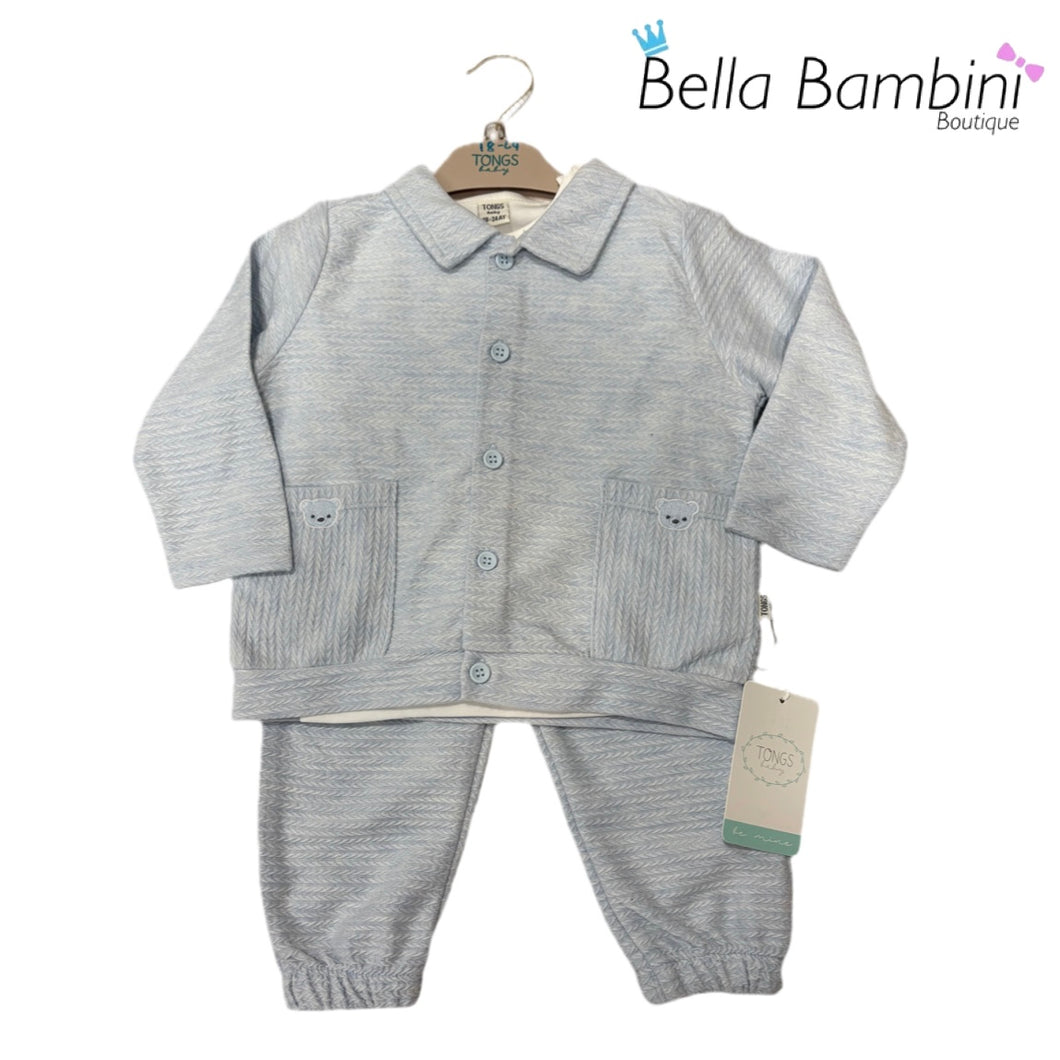 Tongs Baby Boys Teddy Bear Pocket Lounge Set