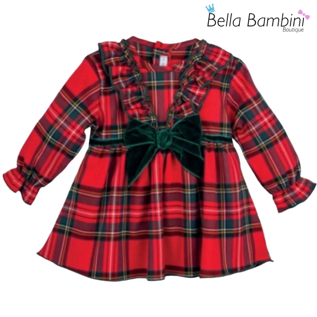 Calamaro Girls Red Tartan Dress