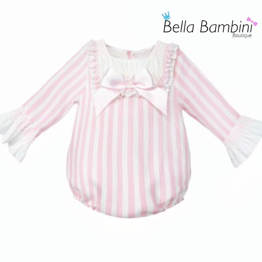 Wee Me Baby Girls Striped Romper