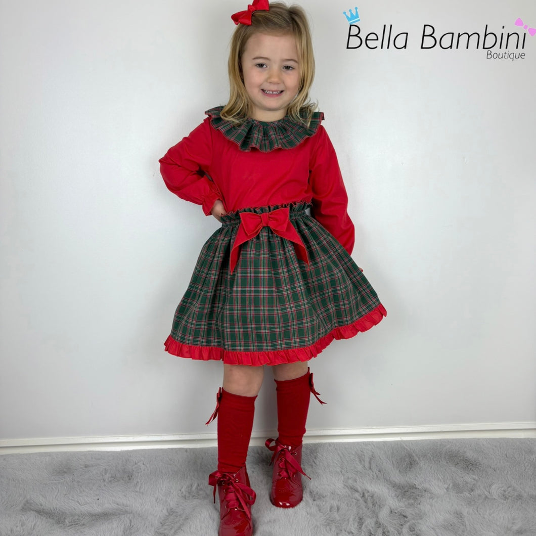 Ceyber Girls Tartan Skirt Set