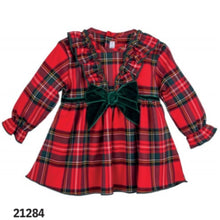 Load image into Gallery viewer, Calamaro Girls Red Tartan Dress