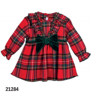 Calamaro Girls Red Tartan Dress