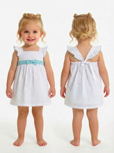 Load image into Gallery viewer, Rapife Girls White &amp; Turquoise Gingham Dress