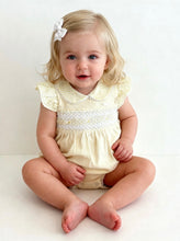 Load image into Gallery viewer, Blues Baby Lemon Smock Daisy Romper