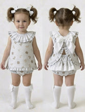 Load image into Gallery viewer, Ceyber Baby Girls Greige Teddy Open Back Jam Set