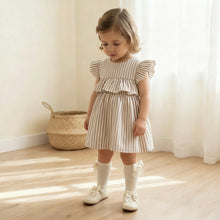 Load image into Gallery viewer, Rapife Girls Tan Stripe Dress