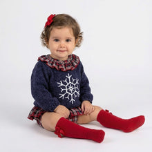 Load image into Gallery viewer, Calamaro Baby Girls Navy and Red Jam Set Monzon Collection