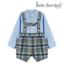 Load image into Gallery viewer, Baby Ferr Grey &amp; Blue Check H-Bar Set