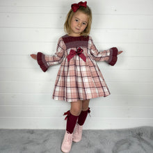 Load image into Gallery viewer, Ceyber Smock Burgundy Dress