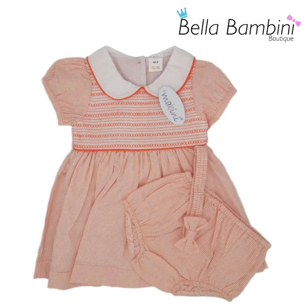 Mabini Older Girls Orange Stripe Smock