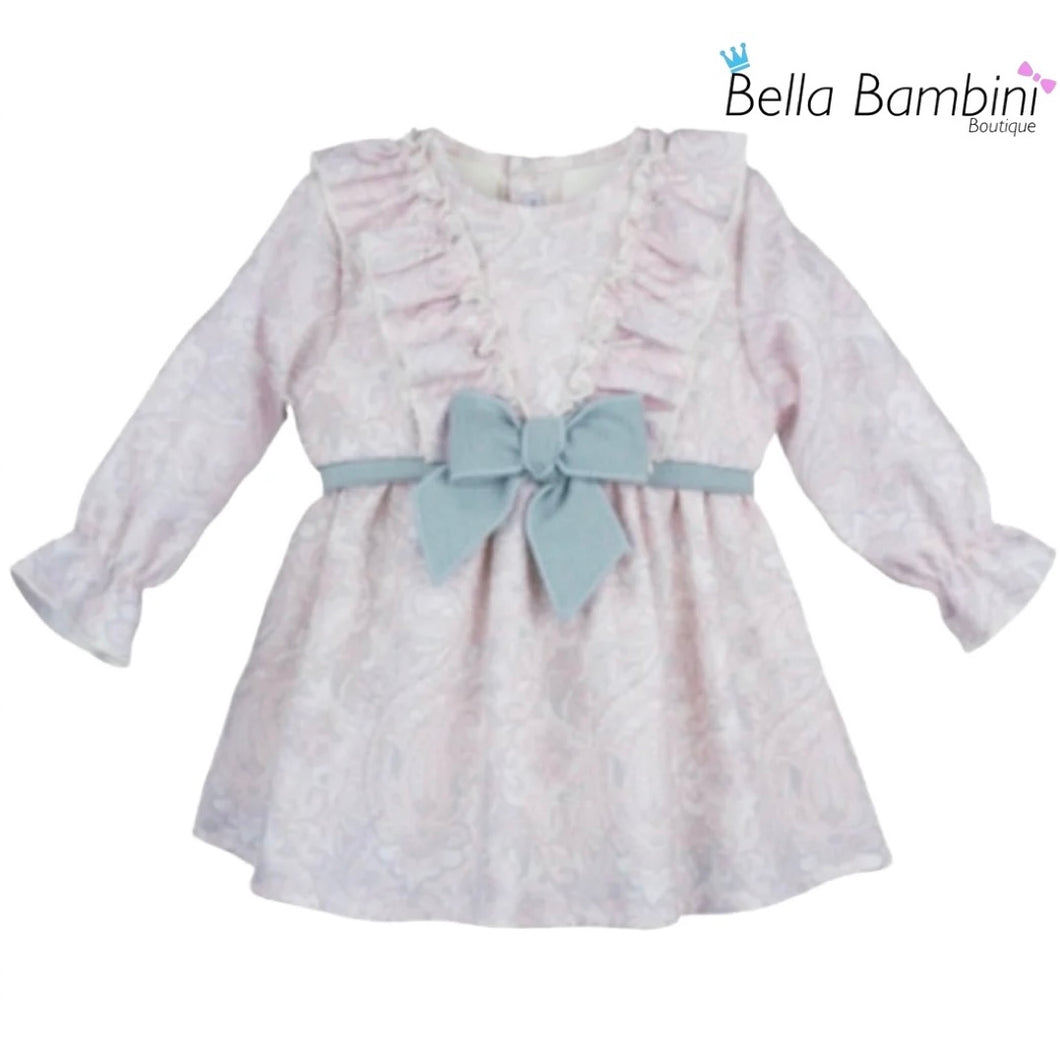 Calamaro Girls Pink and Mint Dress