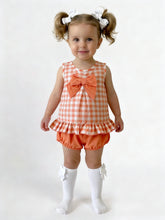Load image into Gallery viewer, Calamaro Baby Girls Peach Check Jam Set