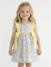 Load image into Gallery viewer, Calamaro Girls Ditsy Side Bow Dress
