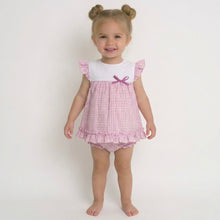 Load image into Gallery viewer, Baby Ferr Baby Girls Dusky Pink Gingham Dress &amp; Bloomers