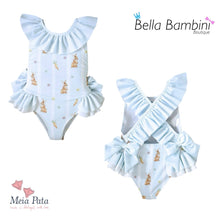 Load image into Gallery viewer, Meia Pata Rabbit Blue Barbados Swimsuit