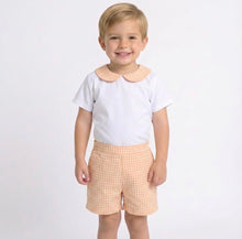 Load image into Gallery viewer, Ceyber Baby Boys Orange Check Short Set