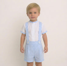 Load image into Gallery viewer, Baby Ferr Baby Boys Blue Gingham Short Set