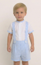 Load image into Gallery viewer, Baby Ferr Baby Boys Blue Gingham Short Set