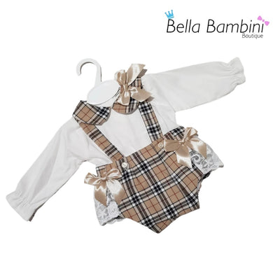 Baby Girls Tartan Romper Set