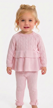 Load image into Gallery viewer, Beau Kid Girls Pink Two Piece Knit Set