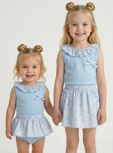 Load image into Gallery viewer, Rapife Girls Blue Ditsy Set